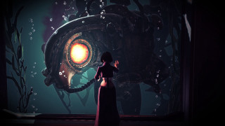 Woman giant fish dark room - eve ryder free wallpaper for desktop