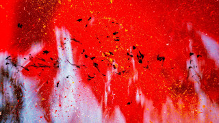 Red black bird fireworks aurora - chiharu shiota free wallpaper