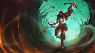Woman sword cave green light 2 - a sword in a cave free wallpaper