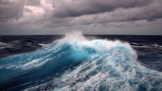 Large wave ocean stormy cloudy - stormy weather free wallpaper