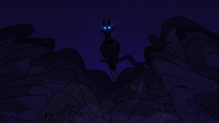 Bird glowing eyes rock rain - derf free wallpaper