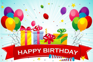 Birthday card balloons celebration fun - a birthday card free wallpaper