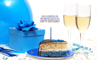 Cake plate blue ribbon giftbox - a piece of cake free wallpaper