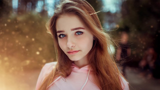 Woman longhair blueeyes rainy portrait - eye free wallpaper