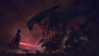 Man red cape alien giant - chris cold free wallpaper