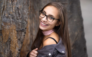 Eszter mattioni glasses leather jacket 2 - glass free wallpaper