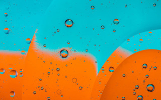 Blue orange water drops abstract - orange free wallpaper