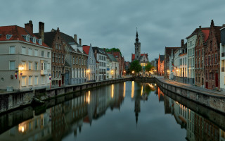 Canal city clock tower flemish - barthel bruyn free wallpaper