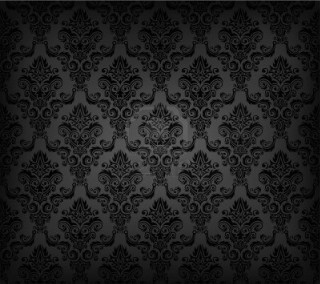 Black wallpaper floral pattern leaves - circular free wallpaper