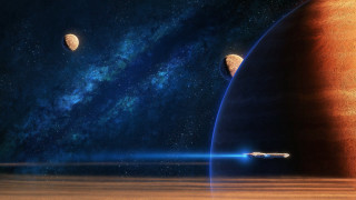 Space station red planet starfield - christopher balaskas free wallpaper