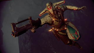 Futuristic woman space station mountain - warframe armor free wallpaper