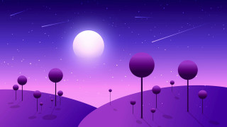 Purple landscape trees moon stars - a purple sky free wallpaper