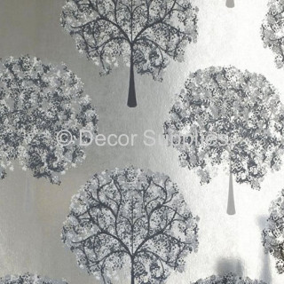 Trees umbrellas silver white wallpaper - modern european ink painting free wallpaper