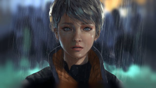 Woman rain coat blue eyes - cedric peyravernay free wallpaper