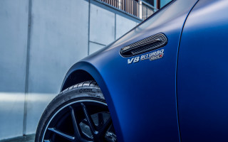 Blue sports car building vb - side window free wallpaper