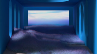 Blue room c4d bed net - c4d free wallpaper