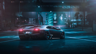 Night city lights car mirror - a rear view mirror free wallpaper