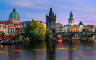 City bridge river boat clock - a clock tower free wallpaper