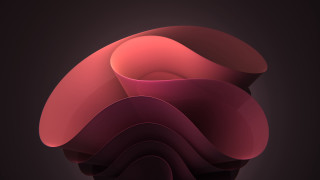 Red abstract object black background - volumetric free wallpaper