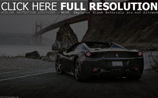 Black sports car parked bridge - a bridge free wallpaper