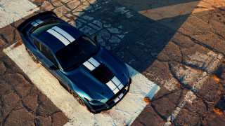 Black car crosswalk brick fence - photorealistic lighting free wallpaper