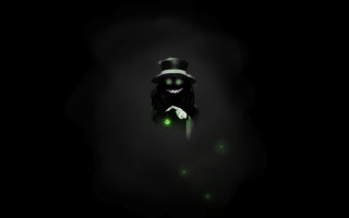 Black cat hat green light - sinister free wallpaper
