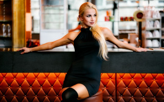 Black dress anna katharina blonde - her arm free wallpaper