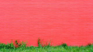 Red wall firehydrant grass sunset - free textures wallpaper