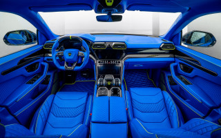 Blue car seats steering dashboard - seat free wallpaper