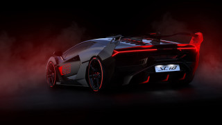 Black red sports car smoke 2 - a red tail light free wallpaper