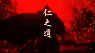 Man red background red moon - ufotable free wallpaper
