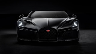 Black bugatti car dark room - a black bugatti car free wallpaper