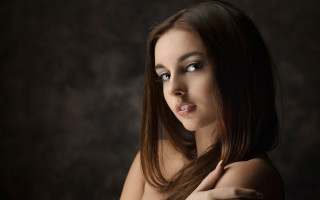 Woman longhair darkroom portrait photorealistic - a picture free wallpaper