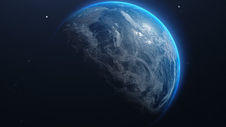 Blue planet glow stars aurora - a few star free wallpaper