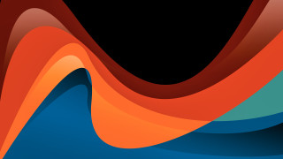 Black background blue orange wave - triadic free wallpaper