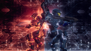 Robots fighting futuristic red light - halo free wallpaper
