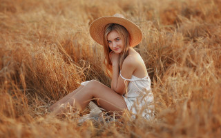 Woman hat field blonde fireworks - a woman in a hat free wallpaper