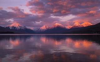 Mountain reflection sunset pink sky 2 - sky free wallpaper