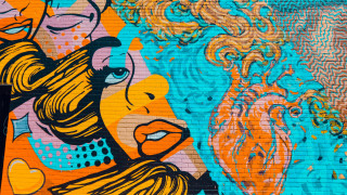 Colorful wall woman face man - a womans face free wallpaper