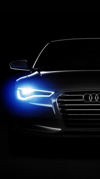 Car bright blue headlight dark 2 - blue light free wallpaper