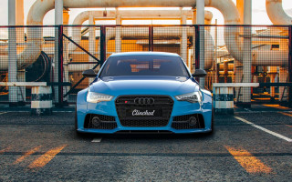 Blue car parking lot fence - pipe free wallpaper