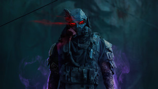 Man mask red eye cave - a dark cave free wallpaper
