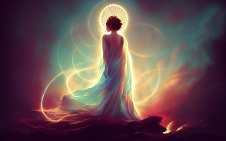 Afrofuturism divinity anna dittmann light - an art deco painting free wallpaper