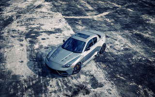 Silver sports car tiltshift night - dirt free wallpaper