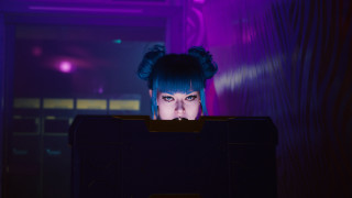 Bluehair blackbox darkroom purplelighting cyberpunk - a purple light free wallpaper