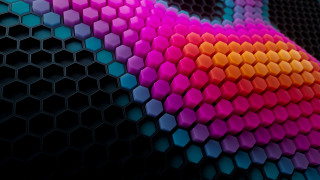 Colorful hexagons abstract 3d render - beeple free wallpaper