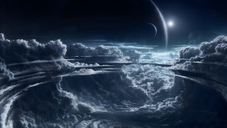 Space station clouds moon planet - a space station free wallpaper