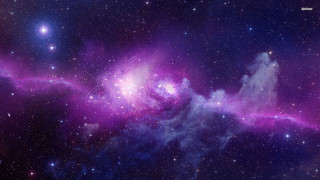 Space purple blue stars clouds - blue center free wallpaper