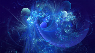 Blue abstract bubbles space art - a blue abstract background free wallpaper