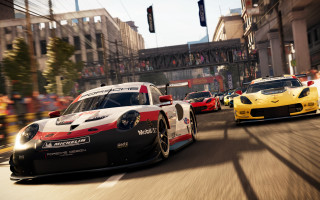 City cars street tallbuildings trafficlights - a group of cars free wallpaper